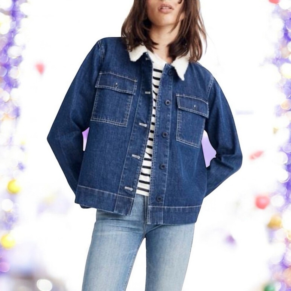 MADEWELL Denim Northward cropped Army jacket women’s size small